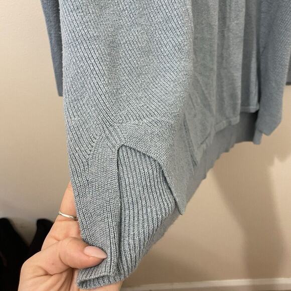 J. Jill Blue Cotton Blend Womens V Neck Tunic Sweater Sz 2X Classic Fall Ribbed - Picture 5 of 10